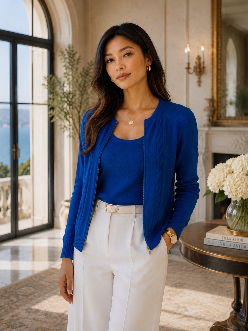 St. John Turquoise Blue Wool Blend Sweater Set – Size Medium